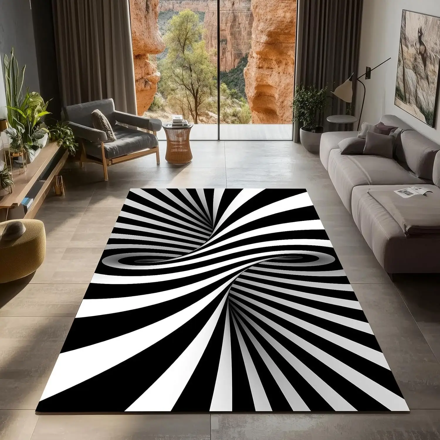 3D Optical Illusion Checkerboard Rugs Living Room Carpets Big Size Large Area Mat Bedroom Rug Room Chair Floor Mats Tapete Sala