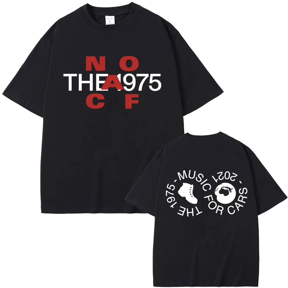 British Band The 1975 Music for Cars Graphic T-shirt Male Vintage Indie Alternative Rock T Shirts Men Fashion Trend Streetwear