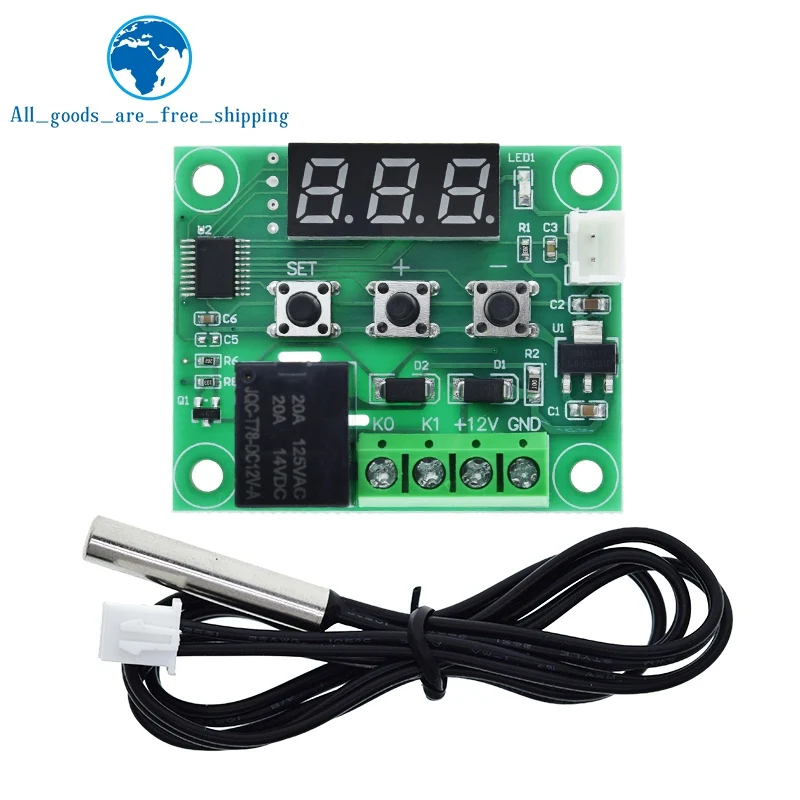 Produktbild von W1209 Temperaturregler DC 12V Mit Sensor, -50 Bis 110°C, Programmierbar, Wasserdicht