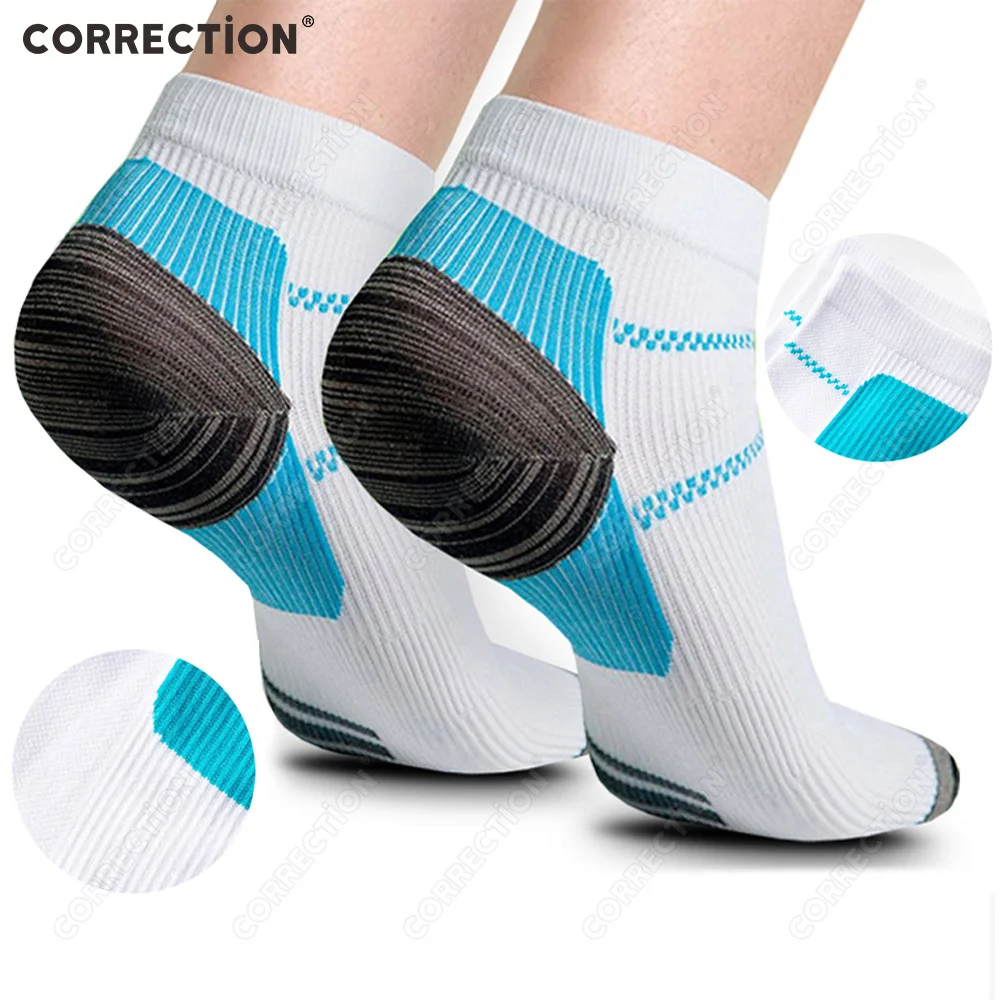 CORRECTiON Plantar Fasciitis Socks with Arch Support for Men Women Best Ankle Compression Socks for Foot and Heel Pain Relief