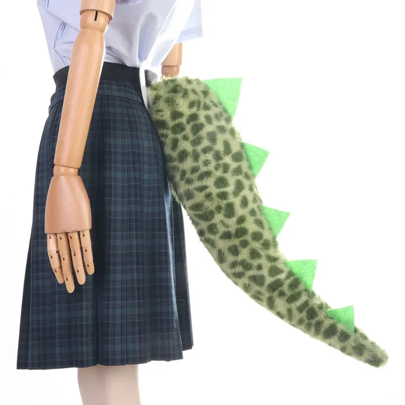 Halloween green dinosaur tail cos hairy monster sullivan beast tail children's adjustable performance stage props