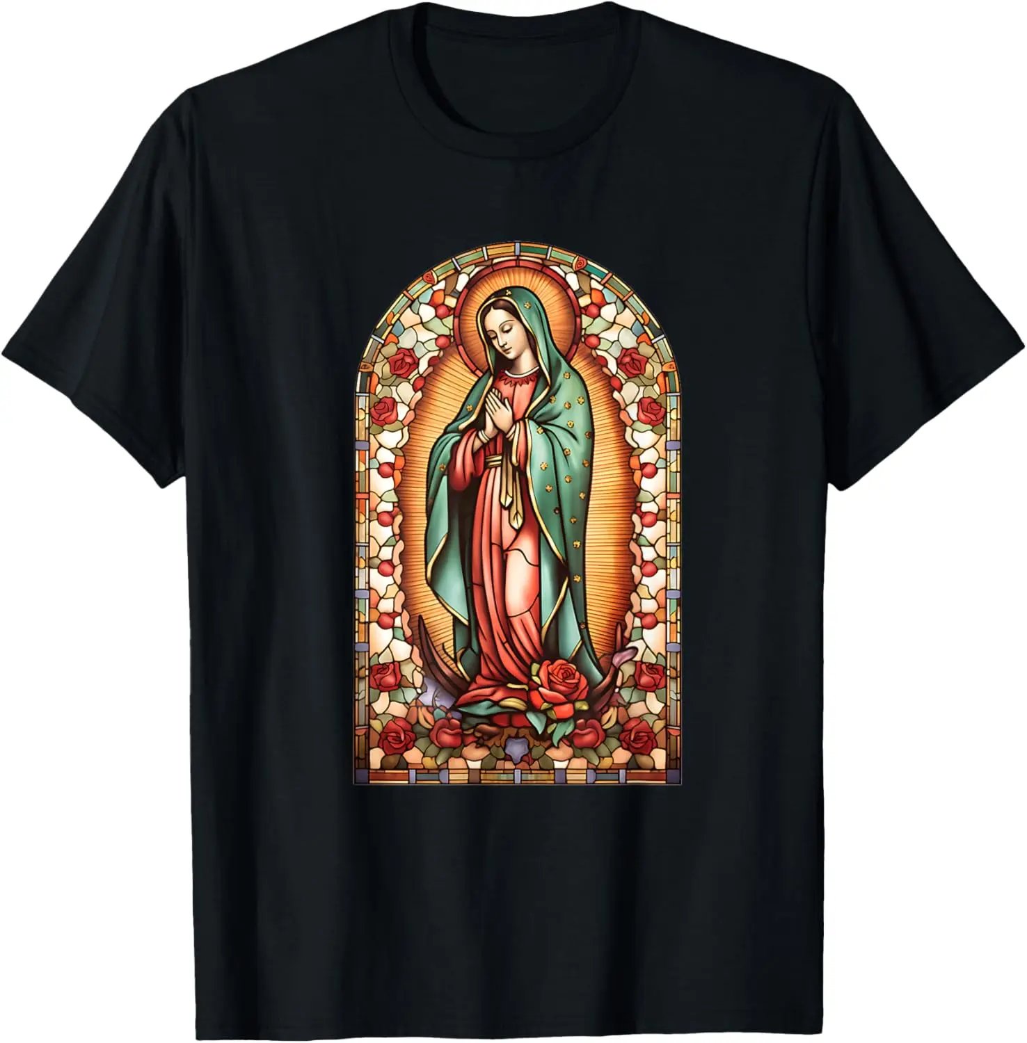 Catholic Saint Lady Of Guadalupe Graphic Women Virgin Mary T-Shirt