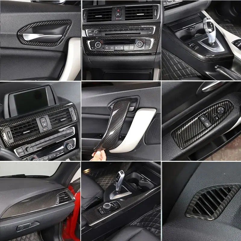 

For BMW 1 2 Series F20 F21 F22 F23 2012-2018 ABS Carbon Fiber Car Center Control gear sticker interior Decoration accessories