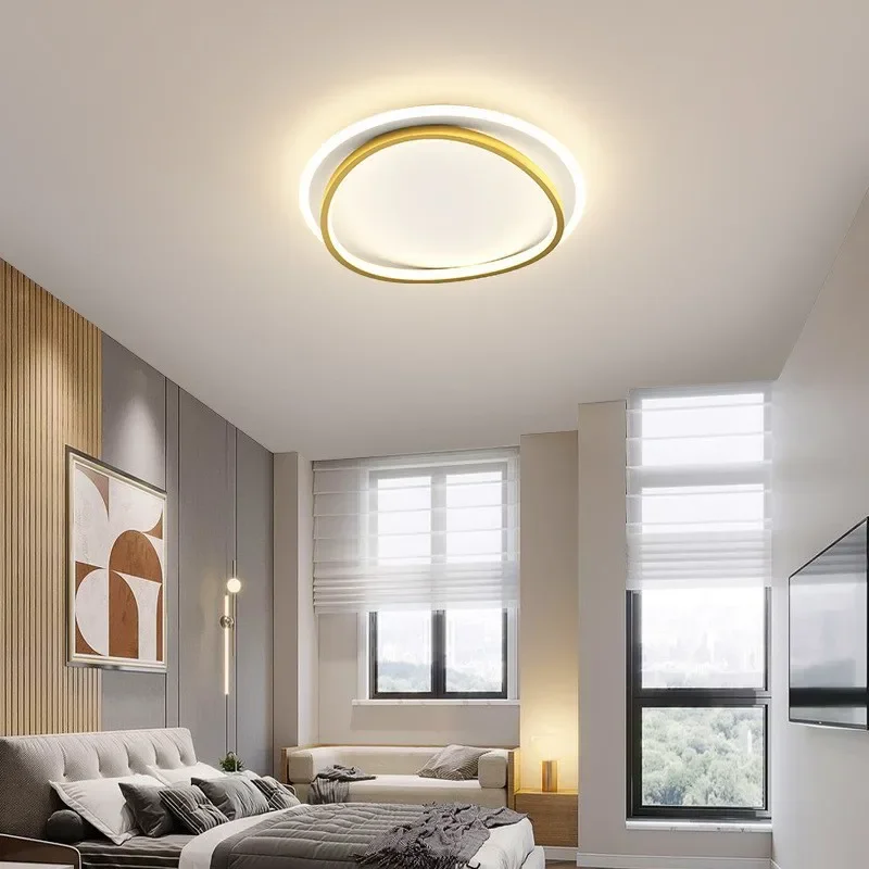 Modern LED Ceiling Lamp For Bedroom Living Room Balcony Study Black Gold Chandelier Luster Lighting Fixture Home Decoratioan