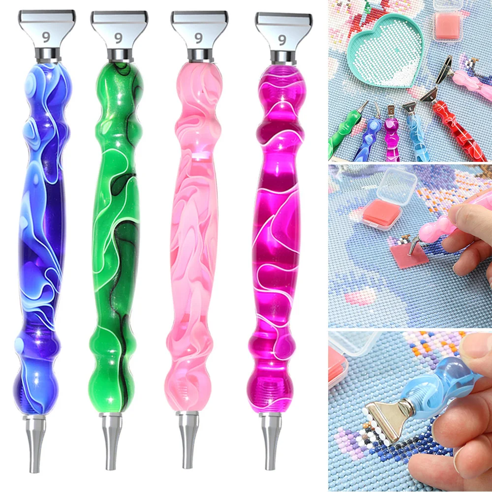 Resin Point Drill Pens Thread Design Alloy Multi-placer Replacement Pen Heads Diamond Painting Pen Embroidery DIY Craft Nail Art