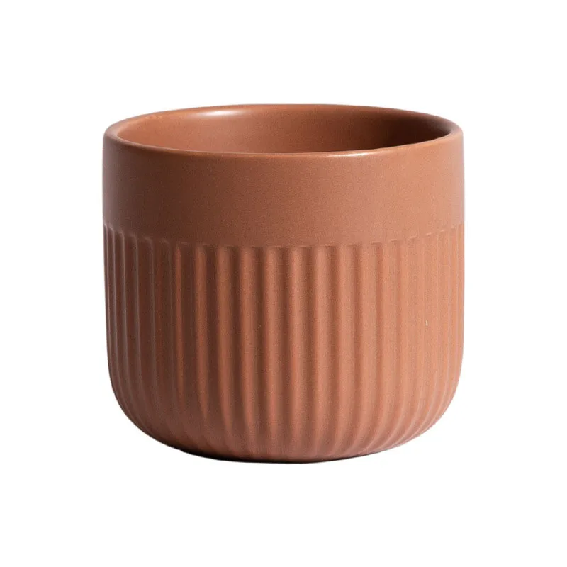 

Nordic Ins Matte Striped Ceramics Flower Pot Simplicity Succulent Planter Flowerpots Crafts Home Decoration Accessories