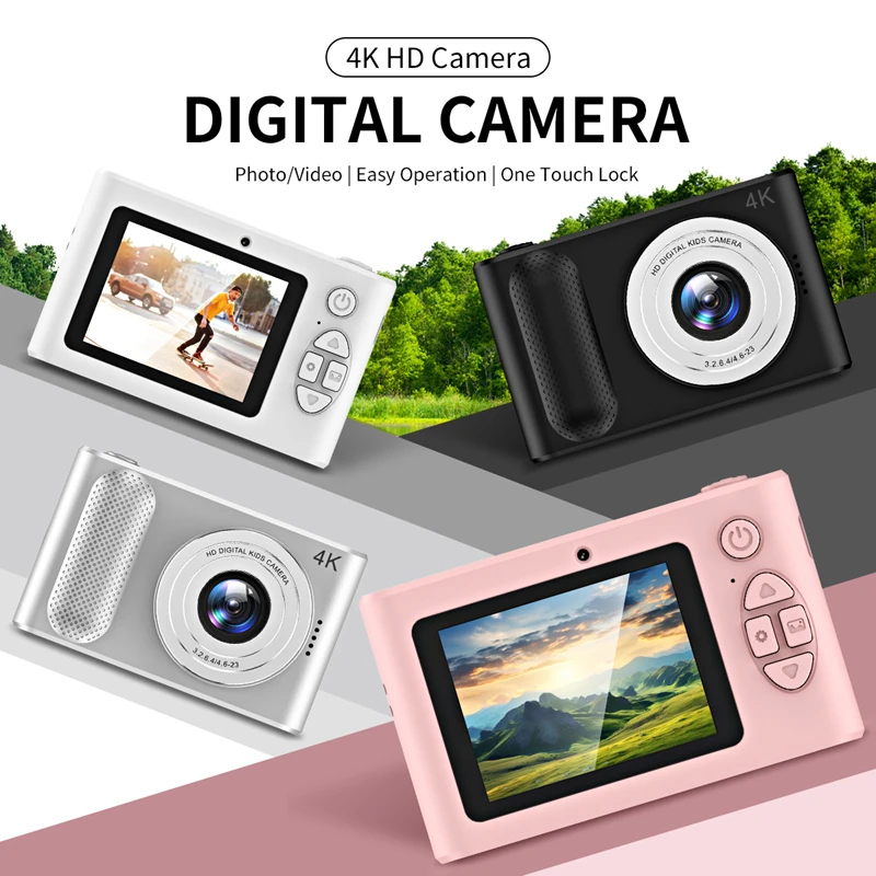 4K Digital Camera 4400W Pixel Student Digital Camera Portable Small Mini HD Travel Entry-level Children's School Camera