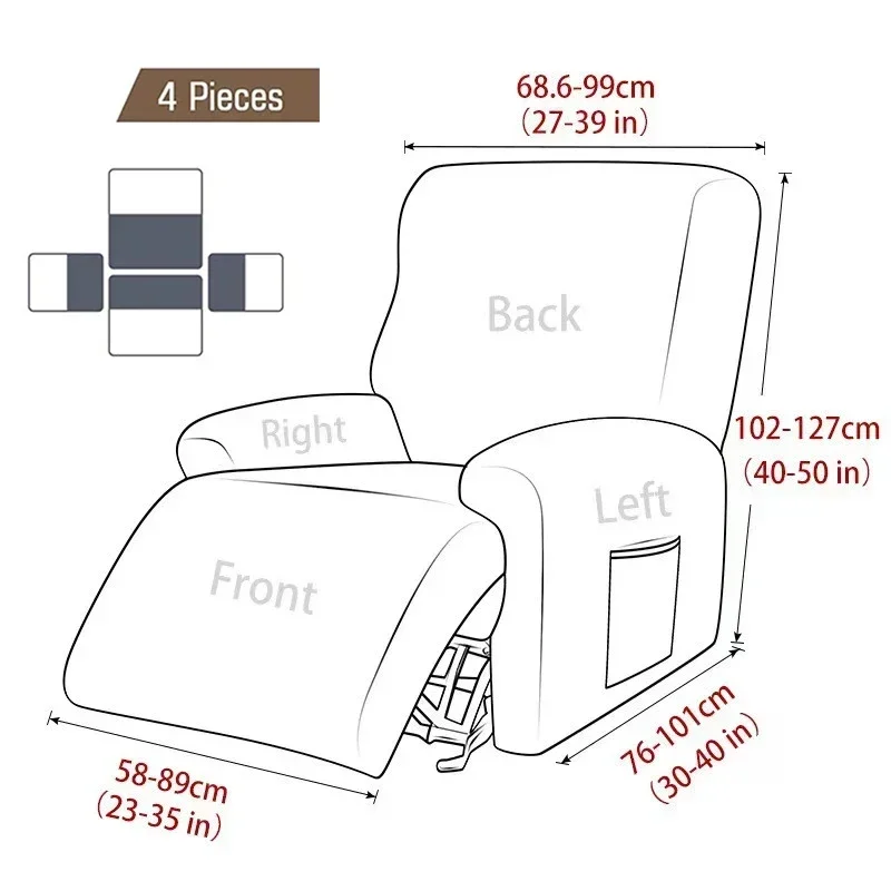 Recliner Sofa Covers Elastic Armchair Case Sofa Cover 1 Seater Anti-Dust Non-Slip Lazy Boy Cover Stretch Universal Seat Cover