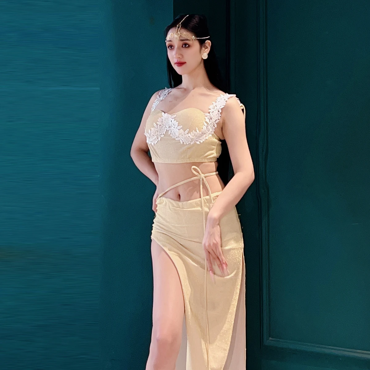 

Тренировочная одежда для женщин BellyDance, удобный и элегантный набор для профессионального восточного танца живота