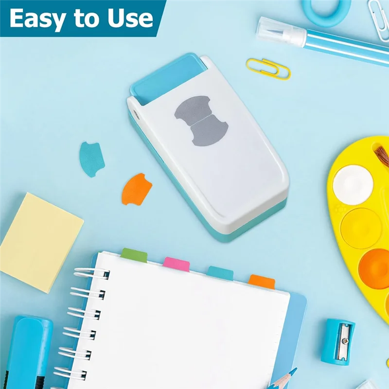 

File Tab Punch For Crafting 1.5In 2 Shapes DIY Index Tab Puncher Label Tag Paper Punch White&Blue 2 Pcs