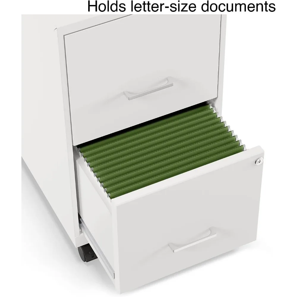 2-Meuble de classement mobile vertical, format lettre, blanc perle, coureur Inch-D (19634)