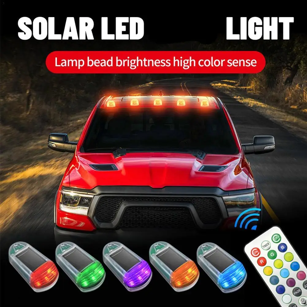 

Wireless Cab Lights For Truck Solar Cab Lights Punch-Free 3 LED Lights 7 Colors Car Ceiling Roof Lights For Universal Car ﻿