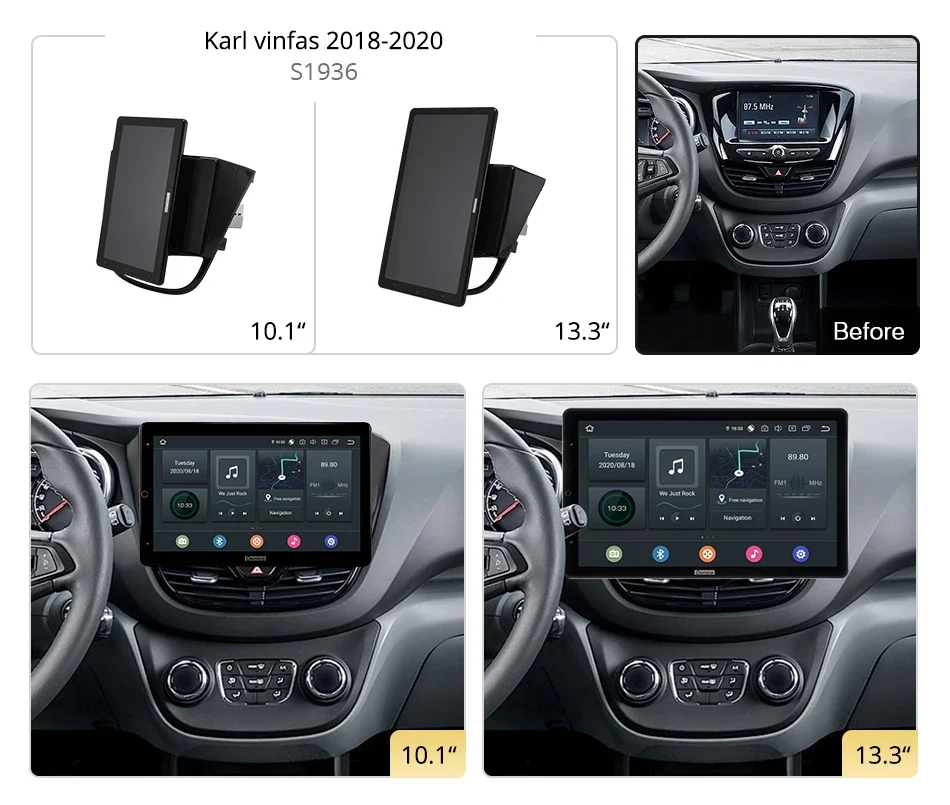 Reproductor de DVD estilo Tesla PX6 para coche, CON NAVEGADOR GPS Radio Estéreo, Android 10, 13,3 pulgadas, giratorio, 1920x1080, para Opel, Karl, vinfas, 2018 - 2020