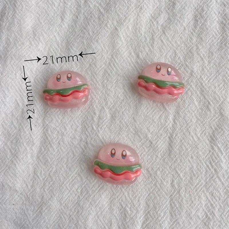 1/30 Stück 2 cm große Kirby-Eisanhänger aus transparentem Harz, lustige Cartoon-DIY-Haarspangen-Accessoires, Handyhülle, Kühlschrankmagnet, Schmuck – Detail 11
