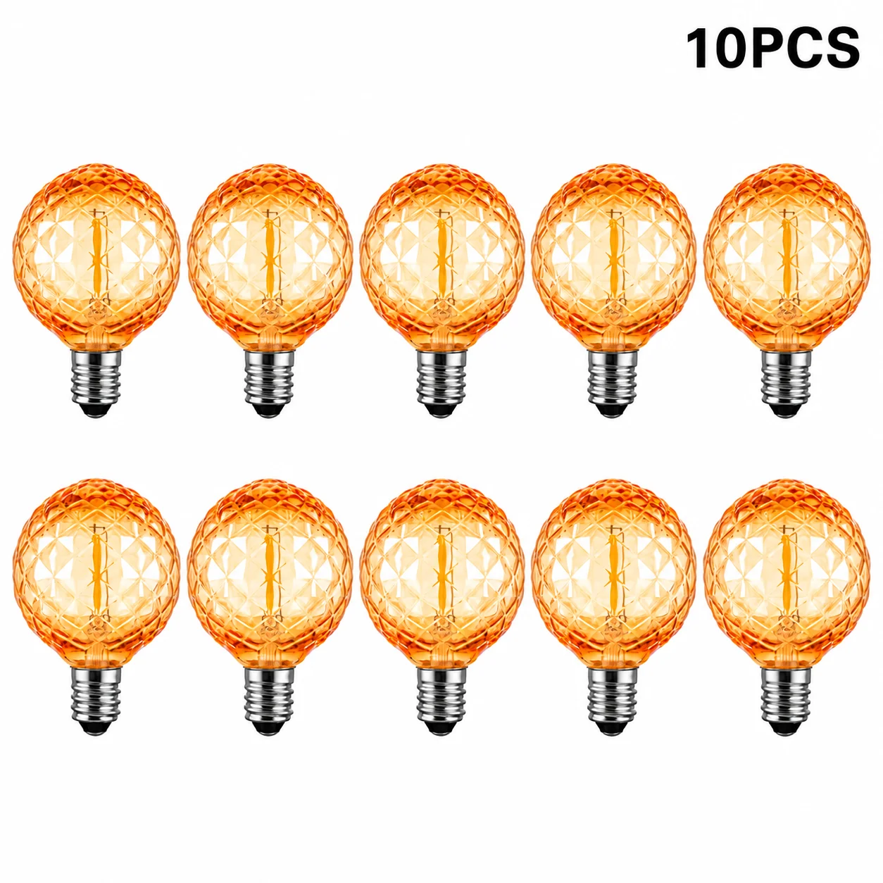 G40 Shatterproof Amber Diamond LED Bulbs E12 1W