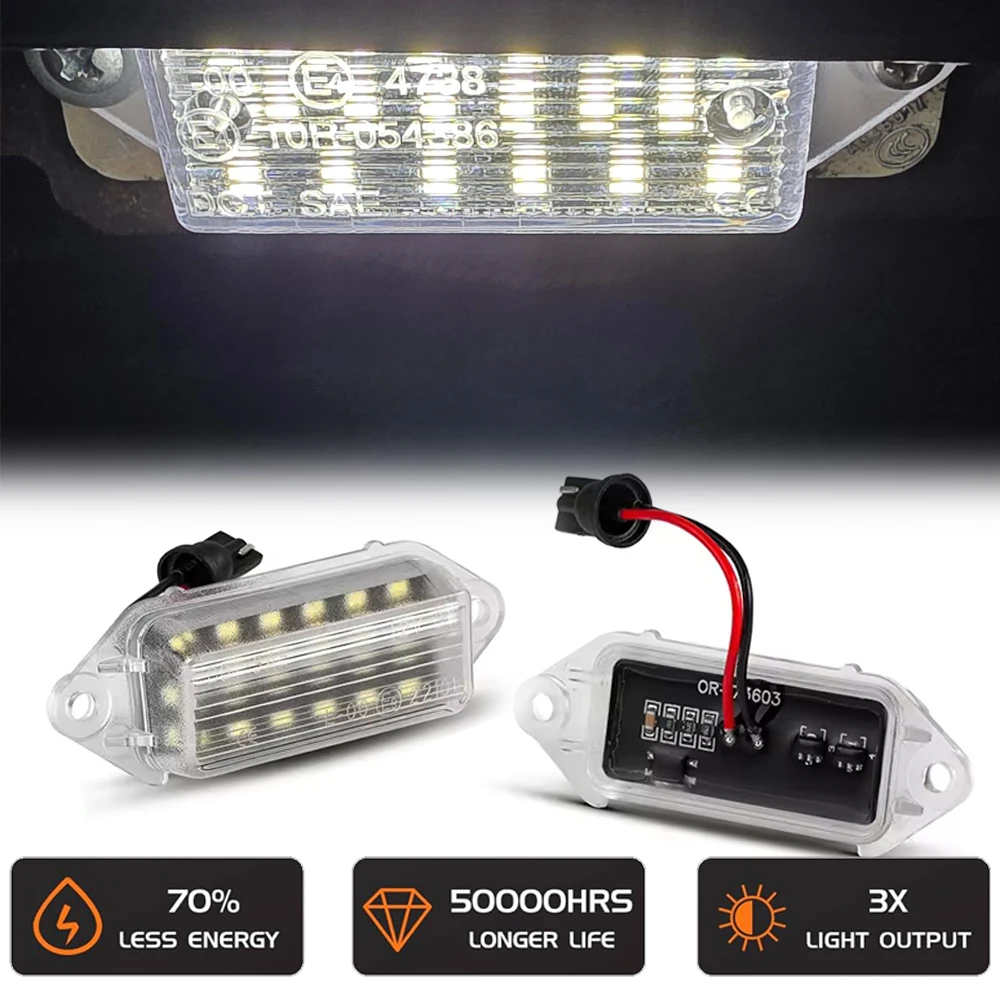 

2pcs LED License Number Plate Reflector Light for Mitsubishi Lancer 2003-2017 Lancer Evolution X 2007-2019 Auto Tag Lamp 6000K