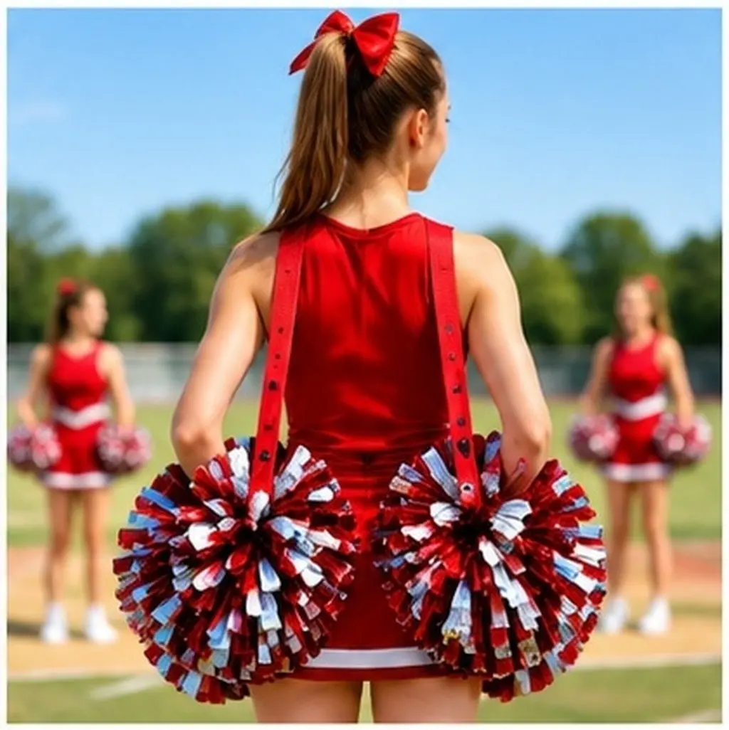 Soft Comfortable Pom Pom Holder Strap for Cheerleading Accessories Portable Lightweight Design Secure Attachment Cheer Bow