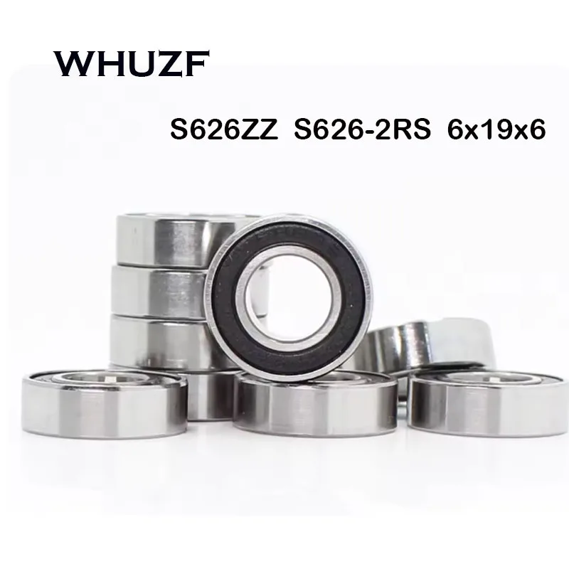 S626RS S626 626-2RS S626ZZ 626 bearing 10Pcs ABEC-7 Stainless Steel 440C Deep Groove Ball Bearing 6x19x6mm Miniature Bearing
