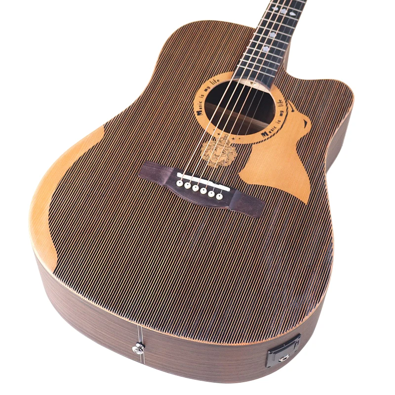 Solid Spruce Wood Top 41 Inch Electric Acoustic Guitars 6 Strings Guitar Folk Guitar Wood Guitar