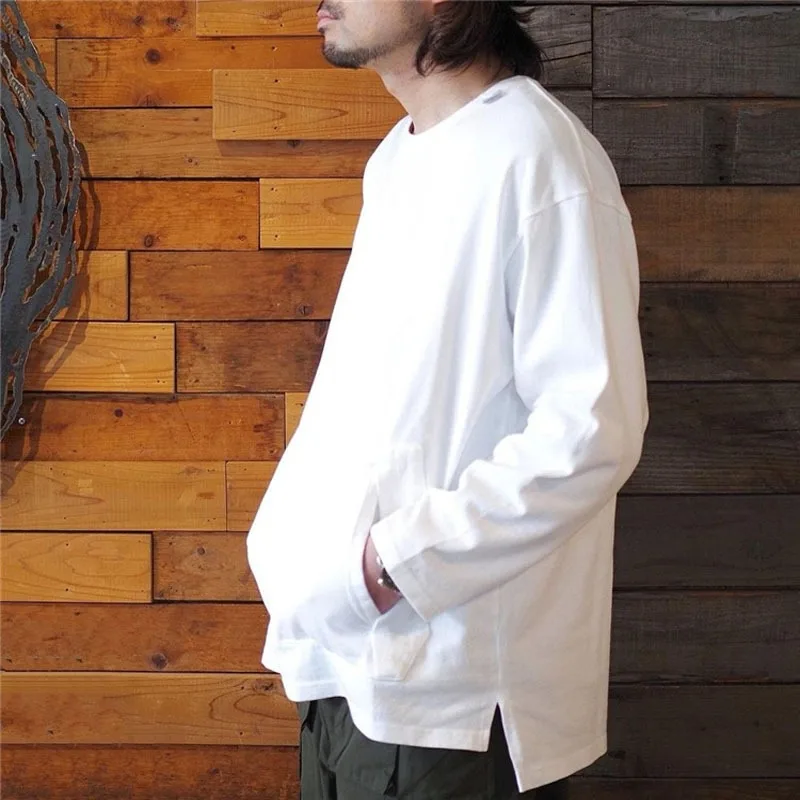 

COMFY TEE Cotton Multi Functional Long Sleeve T-shirt Round Neck Summer Loose Trendy Tees CMF