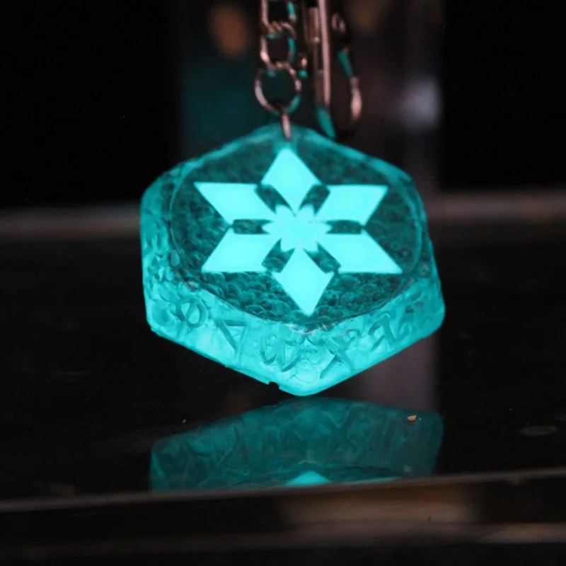 Genshin Impact Keychain GLOW In The DARK 7 Element Pendant Eye Of Original Key Chain Pendant Amulet Gift For Boys men girls