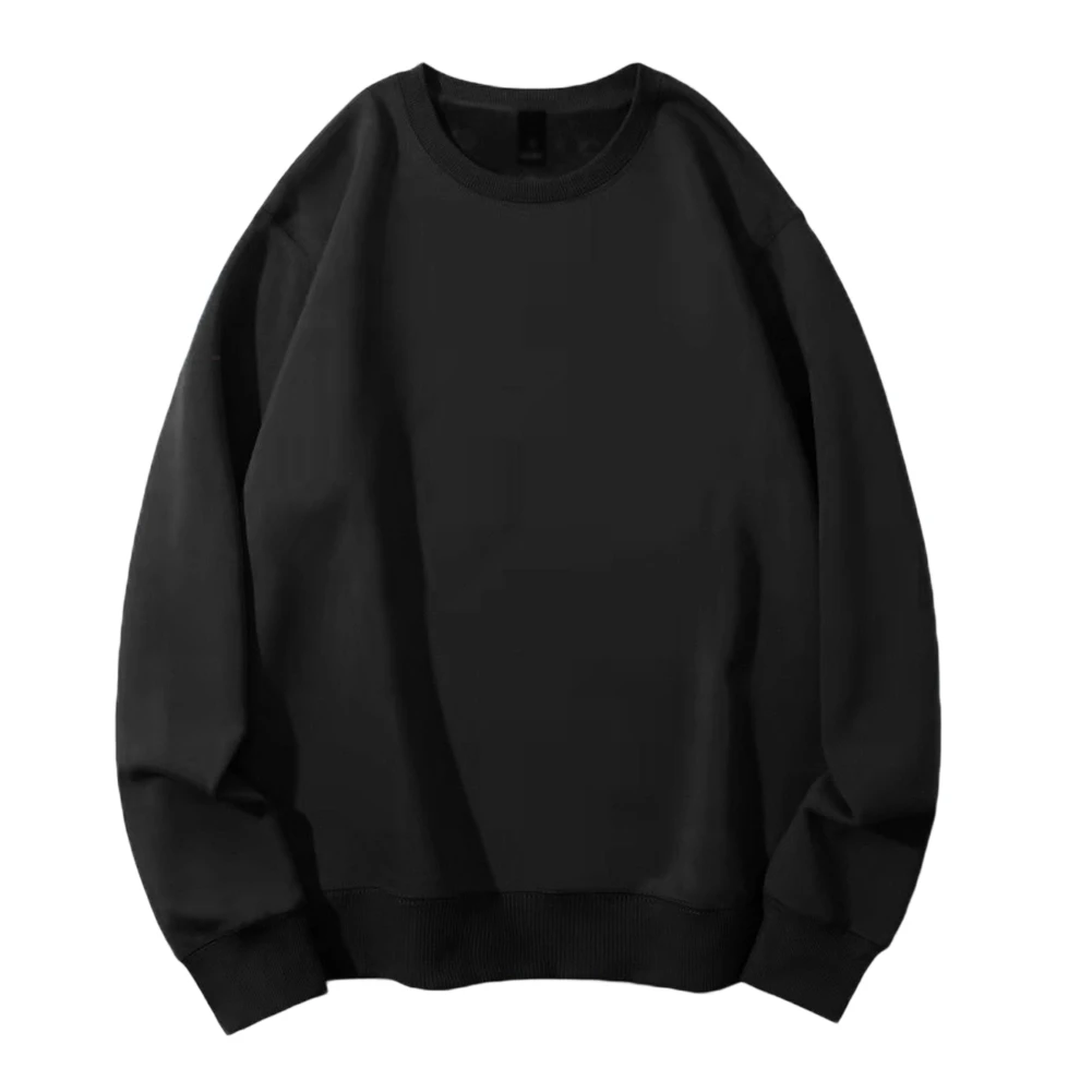 

Утолщенный мужской пуловер-толстовка с плюшевой термоподкладкой, длинными рукавами и круглым вырезом для осеннего и зимнего сезона
