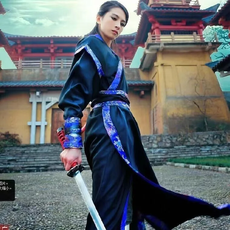 Disfraz de héroe chino antiguo para hombre y mujer, ropa tradicional de espadachín, vestido de Cosplay de Assassin de artes marciales Vintage, Hanfu