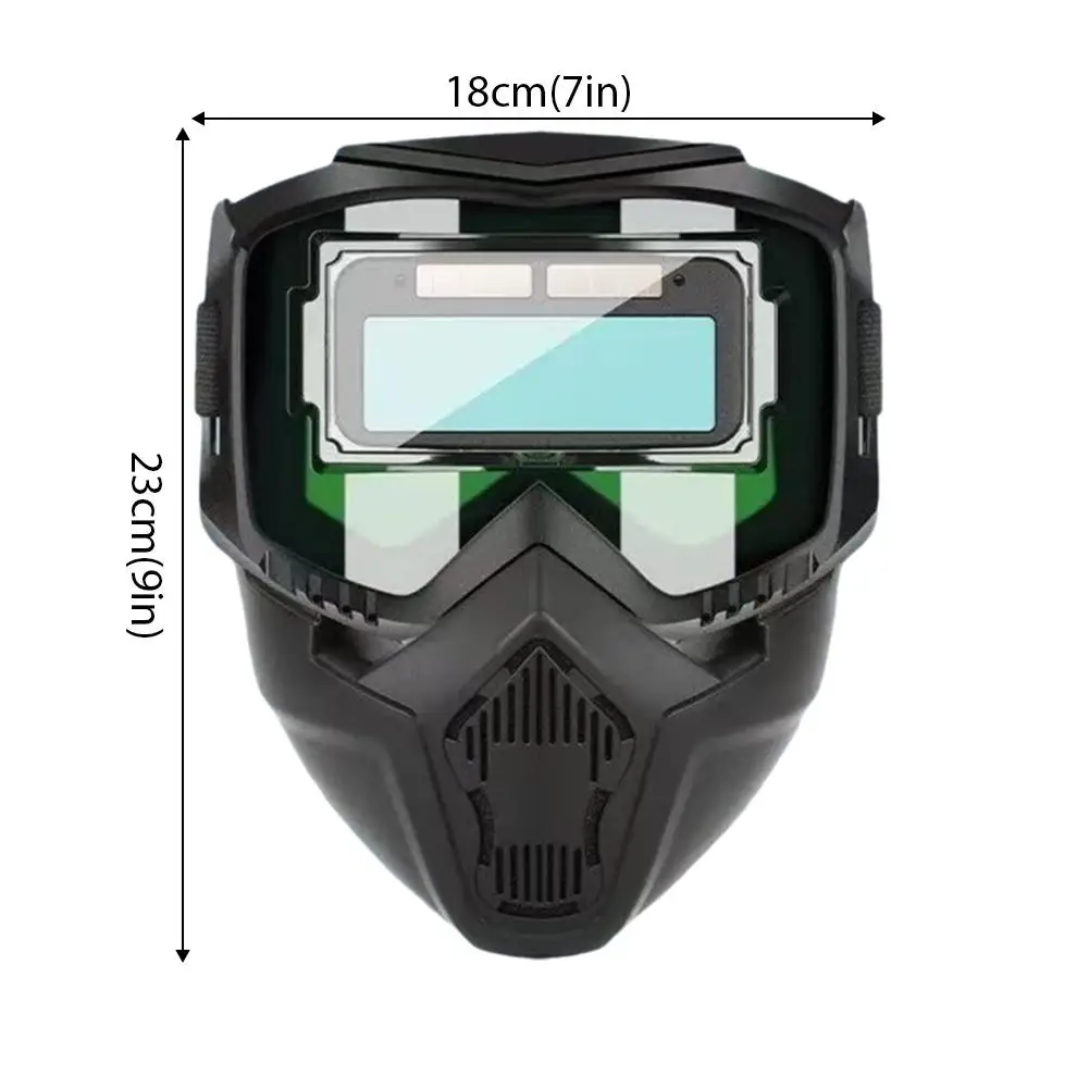 خوذة لحام أوتوماتيكية متغيرة الضوء مثبتة على الرأس، قناع قابل للتنفس قابل للفصل وقابل للتعديل