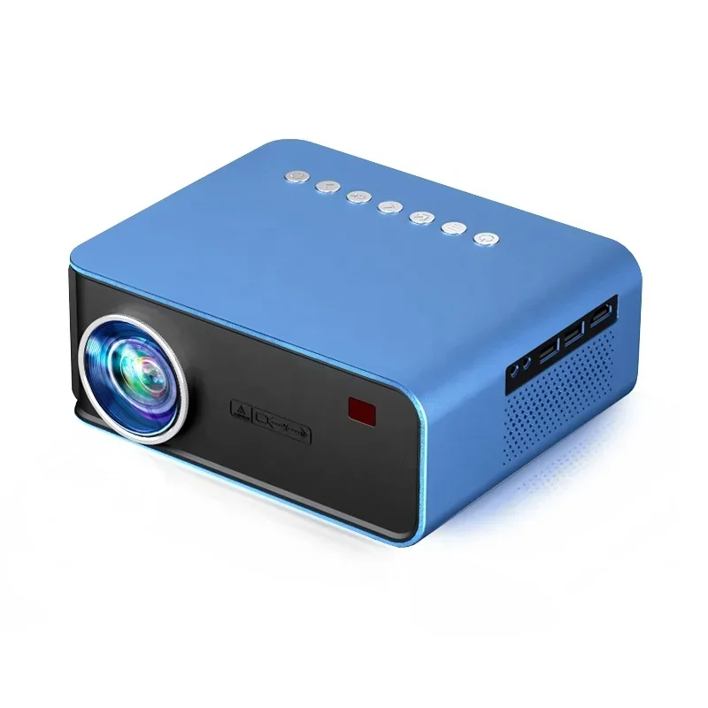 

Yinzam New T4 Blue WiFi LCD Projector with 1024x600p Native Resolution USB TF Wireless Mobile Projectors Support YOUTUBE Beamer