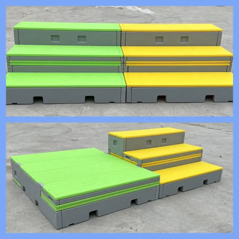 

Moving flipping folding steps School music classroom moving three-step plastic choir stage