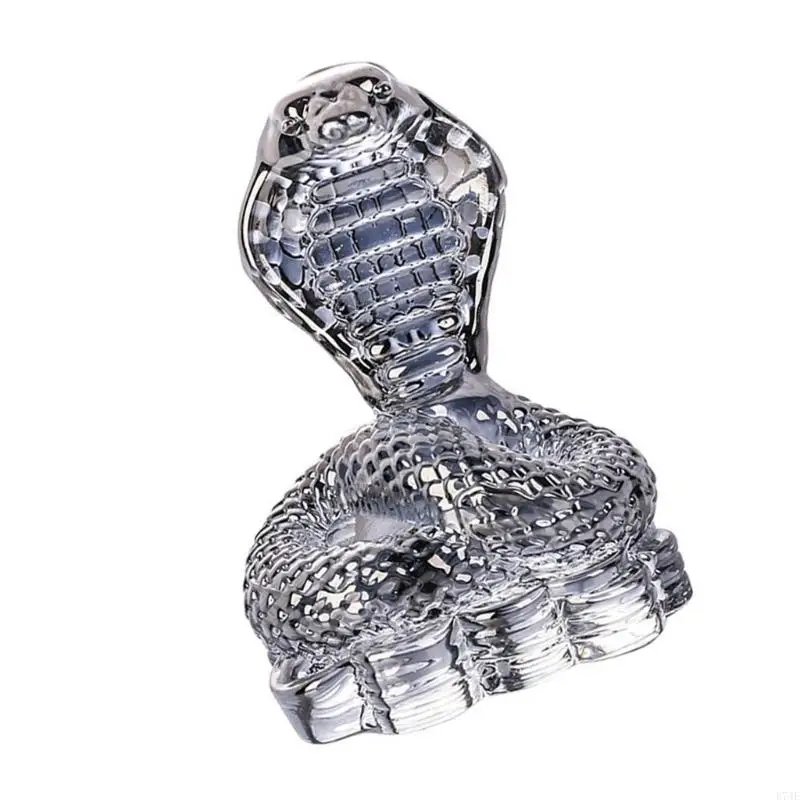 E74E Traditional Chinese Culture Snake Statue Crystal Animal Figurine Home and Office Tabletop Shelves Decoration Ornament