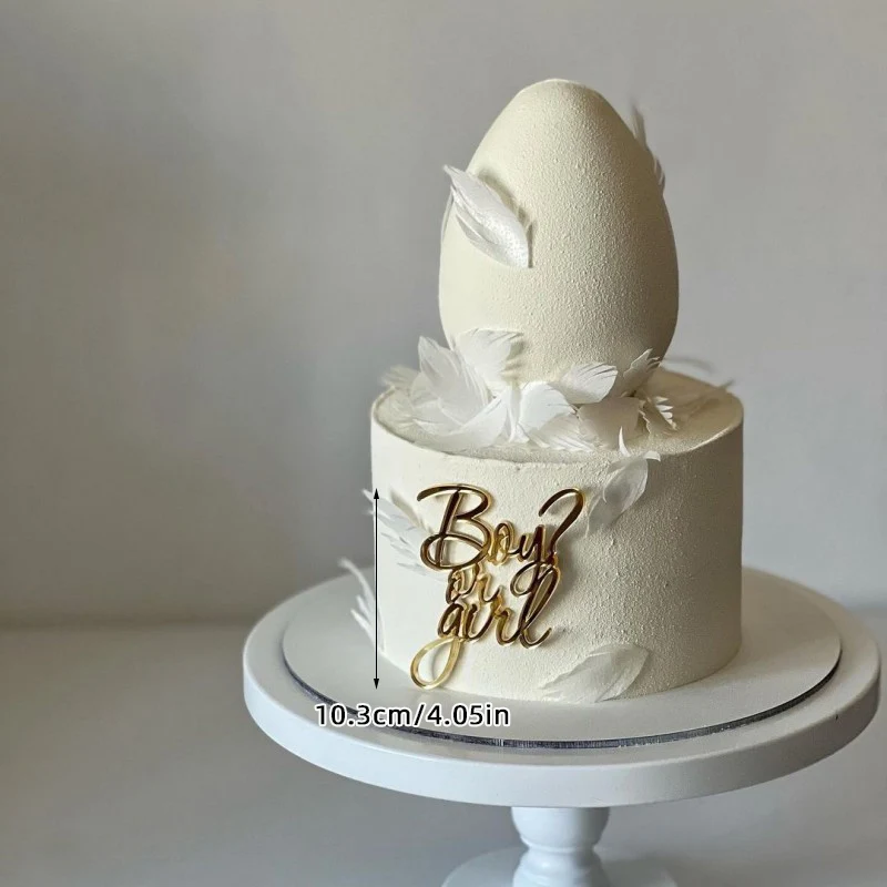 OhBaby Baby-Kuchenaufsatz aus Acryl, Wochenenddekoration, Willkommen, Babyparty-Zubehör, Partydekoration, Kuchendekoration mit Geschlecht offenbaren – Detail 8