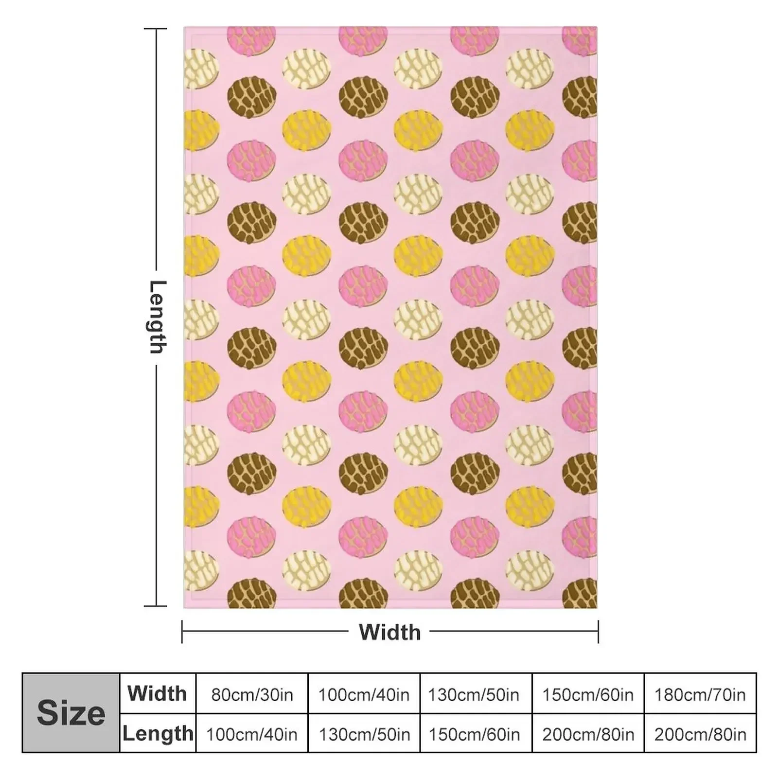 Latino Concha Mexican Bread Pan Dulce Pink Throw Blanket Soft Plush Plaid Comforter Blankets