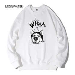 MOINWATER Women Cute Dog Printed Sweatshirts Female Thick Cotton Terry Casual Hoodie Lady Outwear Tops for Spring Autumn MH2218