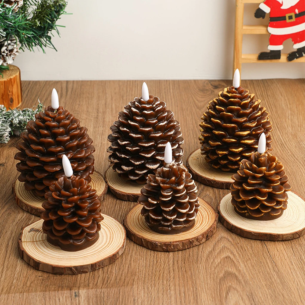 

3D Pine Cone Candle Silicone Mold DIY Christmas Ornament Craft Gifts Making Tool Soap Plaster Resin Casting Molds Home Decor