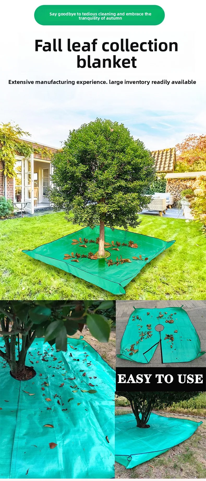 

Garden Leaf Collection Mat, Garden Leaf Waterproof Landscape Storage Mat, Green Garden Outdoor Leaf Mat