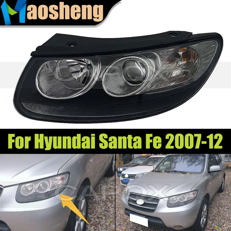 Front Headlight Head Light For Hyundai Santa Fe 2007 2008 2009 2010 2011 2012 Headlamp Driver Light