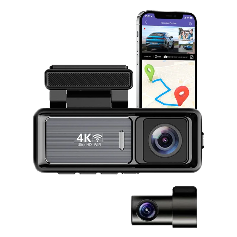 A3 hot selling dual lens 4K driving recorder with WI-FI and GPS functions Dash Camera