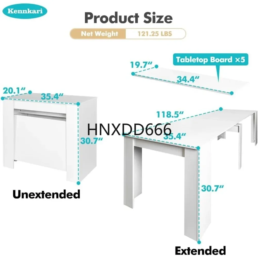 Modern Expandable Dining Table for 2-10 People, Large Extendable Dining Room Table for Kitchen Living Room, Rectangle Kitchen Ta