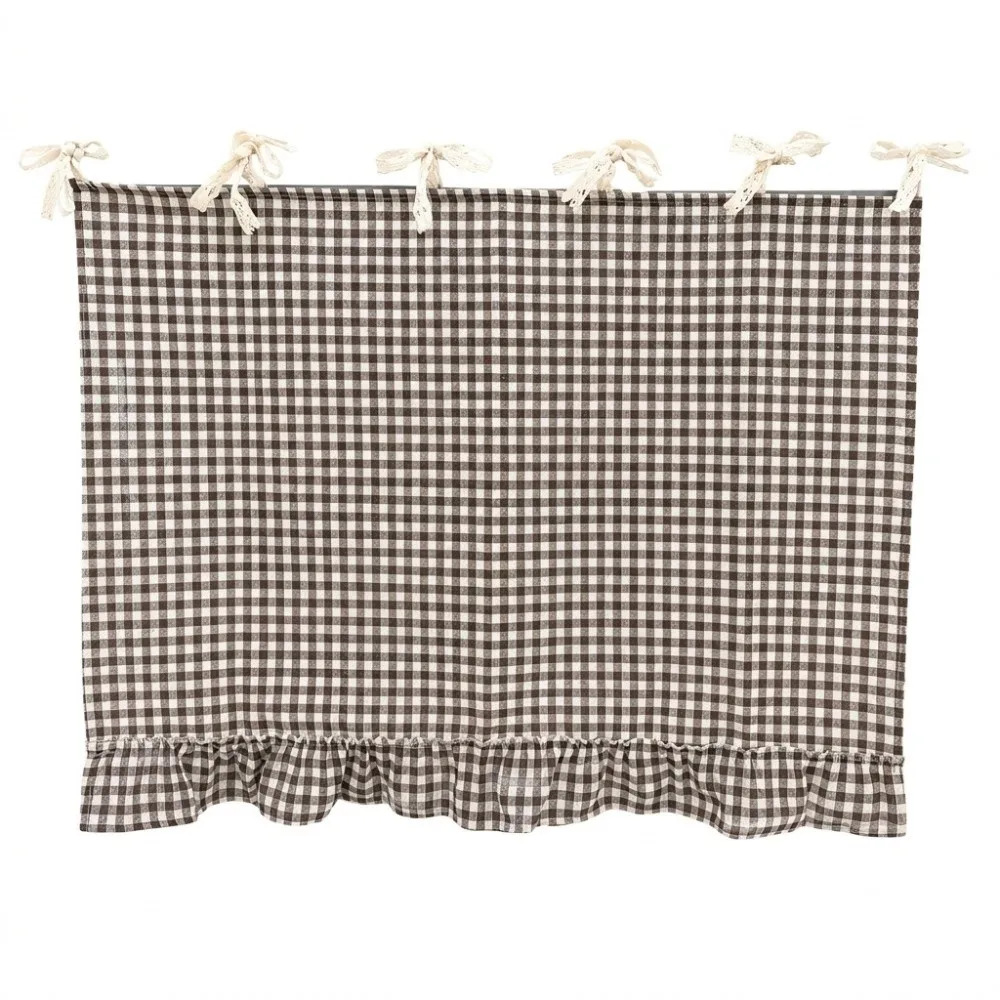 Durable Xmas Oven Decor Curtain Printed Pattern Ribbon Ties Appliance Cover Christmas Tree Plaid