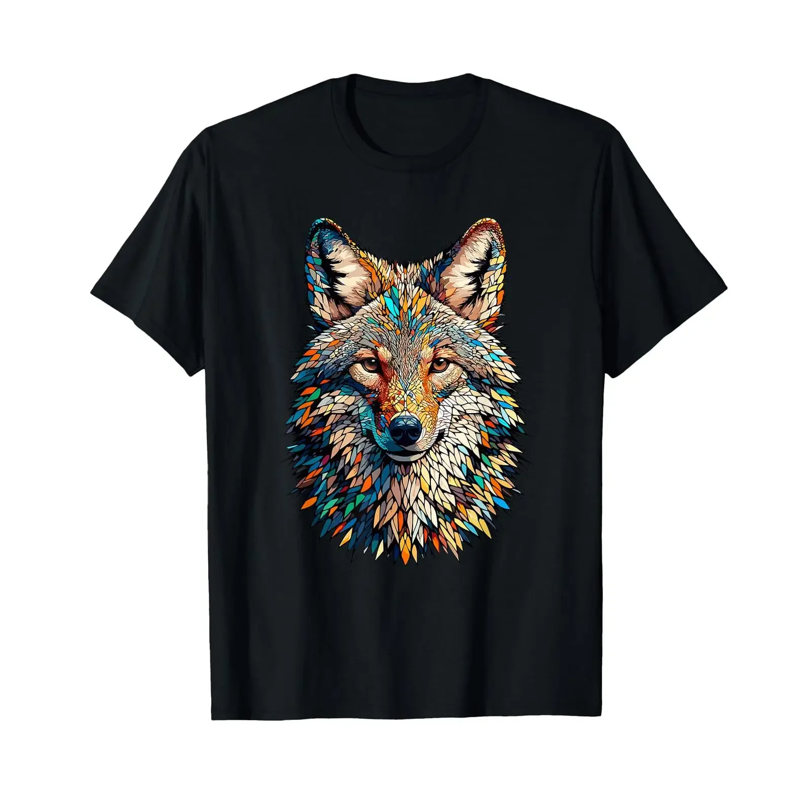 Polygon Art Coyote Coyotes T Shirt vintage Washed Soft Casual Stylish fashion Unisex streetwear homme Slightly