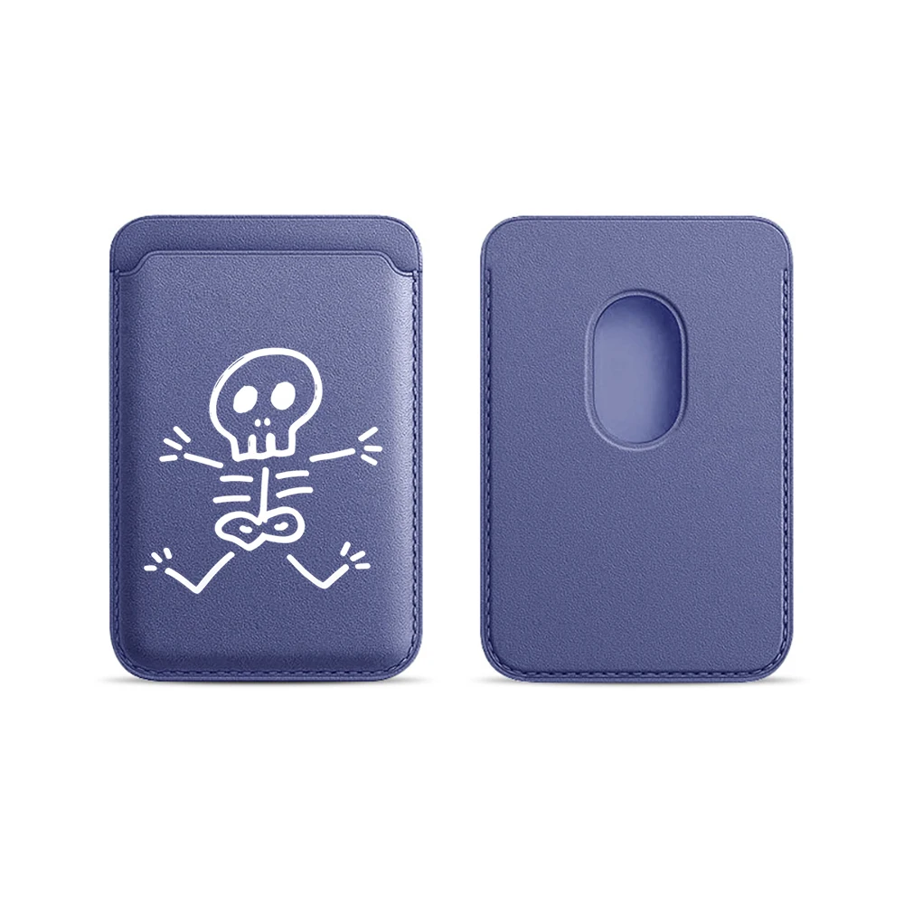 Leder-Kartenhalter Künstlerischer Totenkopf-Geldbörsen-Cover Telefonkartenhalter für Magnetische Hülle Geeignet für alle iPhones für Magsafe Karten-Handytasche – Detail 20