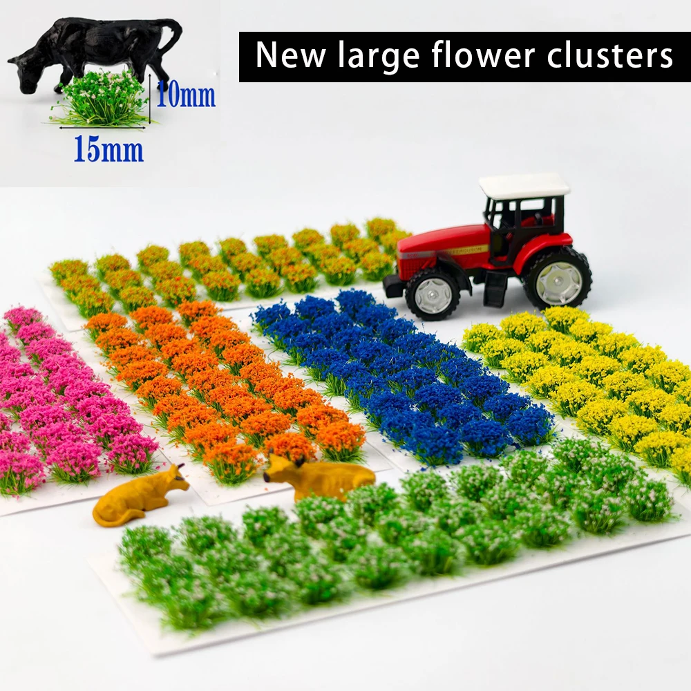 27 قطعة عشب ثابت صغير خصلة زهور العنقودية مجموعات النباتات الاصطناعي ماتي فسكوزي نموذج 10 مللي متر العشب لتقوم بها بنفسك طاولة الرمل المشهد