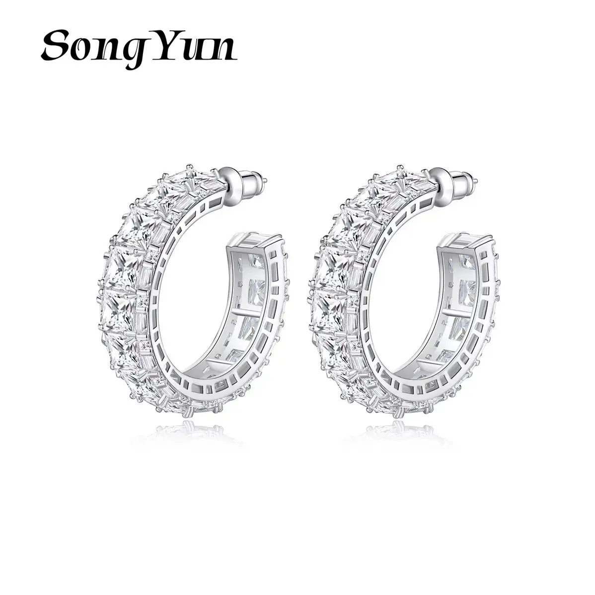 

SYYG Jewelry MHT Quality Brass Stud Earrings Dangle CZ 7A Zircon Boho Elegant Jewelry Women Earring Jewelry
