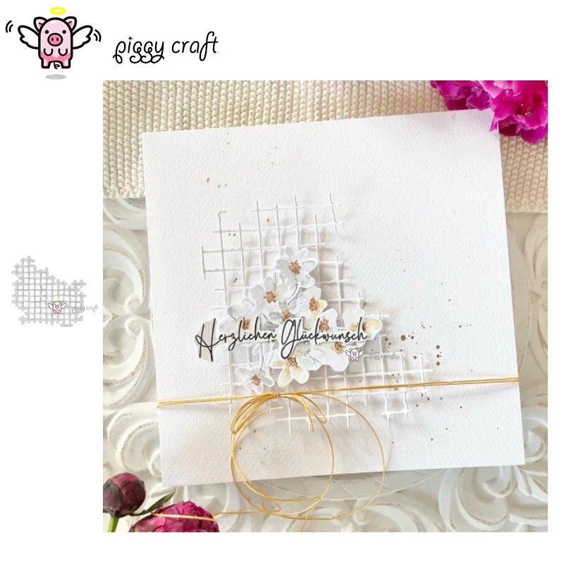 Piggy Craft metal cutting dies cut die mold Grid decoration Scrapbook paper craft knife mould blade punch stencils dies