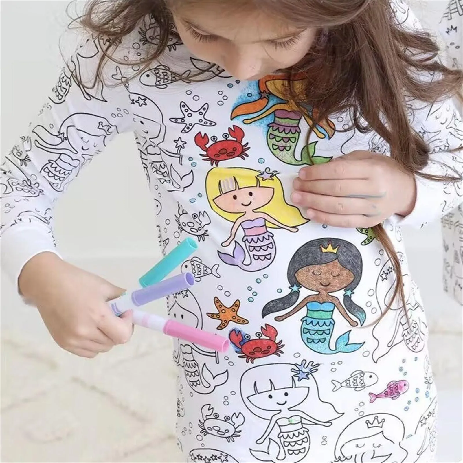 Diy Pajamas Kids Sketch Colorful Pajama Set Kids Art Color Your Own Pajama Handicraft Toys Diy Kid Crafts For Kids Boys Girls