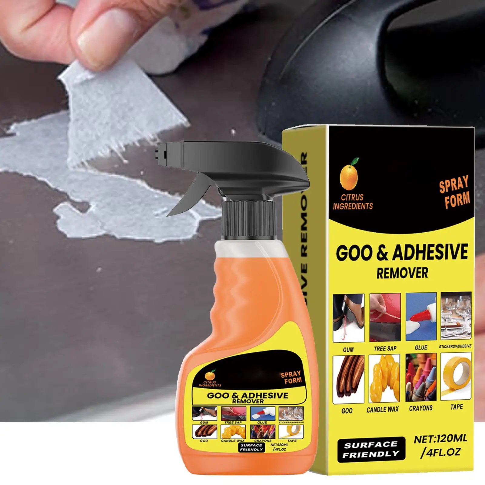 120ml All Purpose Adhesive Glue Remover Sticky Residued Remover Spray Auto Car Sticker Glass Label Cleaner Adhesive Glue Spray