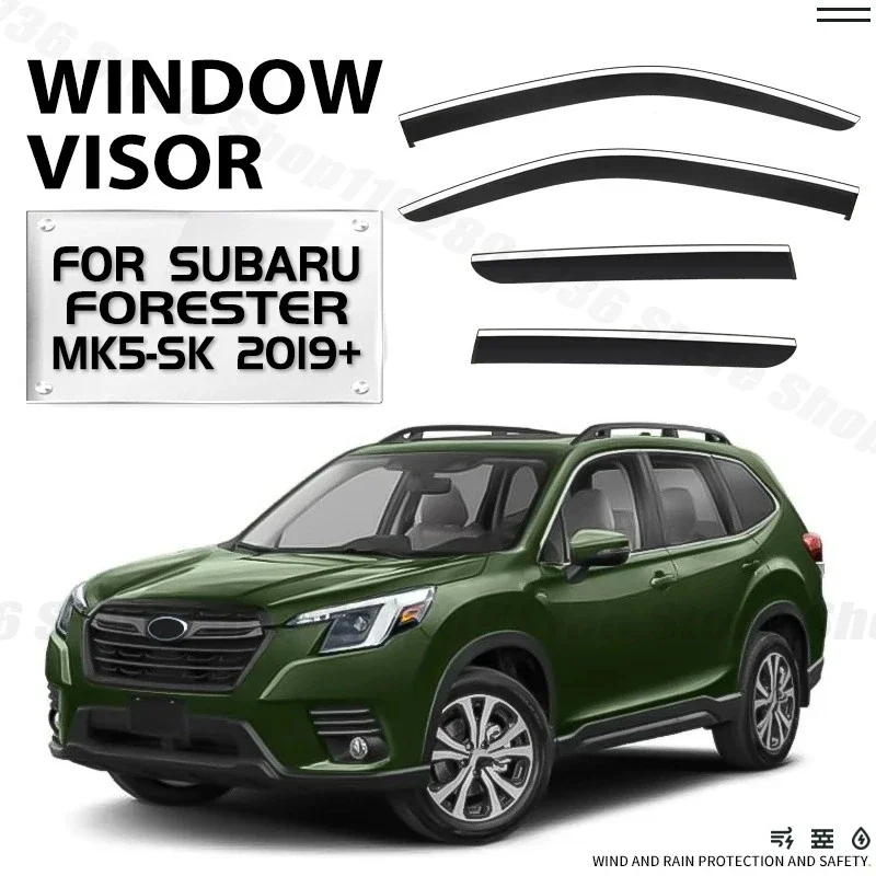 Window Visors For Subaru Forester MK5-SK 2019-2024 4pcs Side Window Rain Guard Wind Deflector Weathershield for Car Windows
