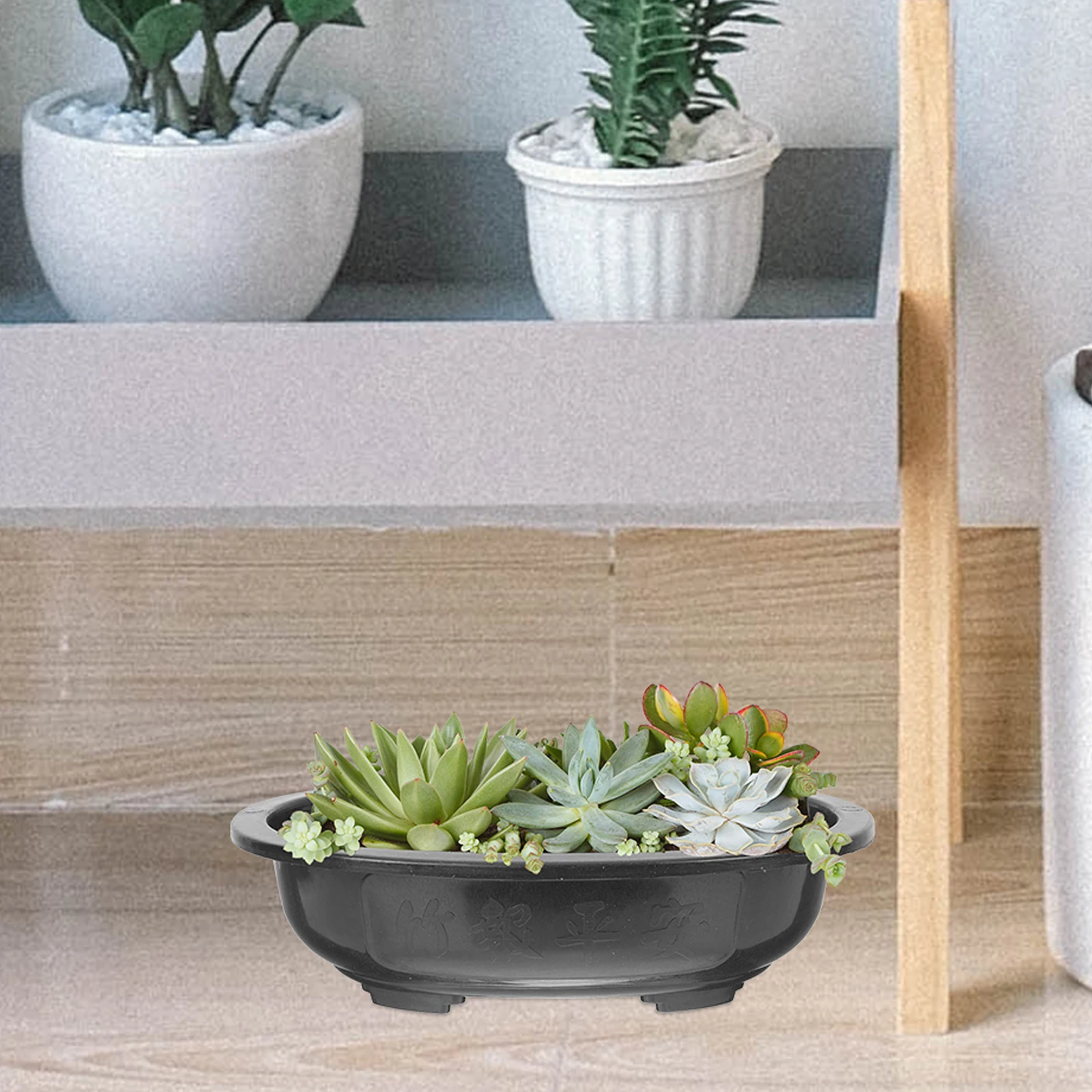 

6 Pcs Plastic Flowerpot Plant Pot Drainage Holes for Succulent Modern Design Safe Durable Gardening Container Indoor Plants
