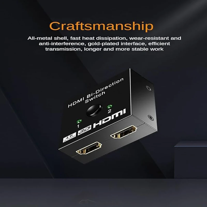 HDMI-compatible Switch Bi-Direction 2.0 Splitter 1x2/2x1 Adapter 2 in 1 out Converter for PS4 Pro/4/3 TV Box 4K Switcher image 6